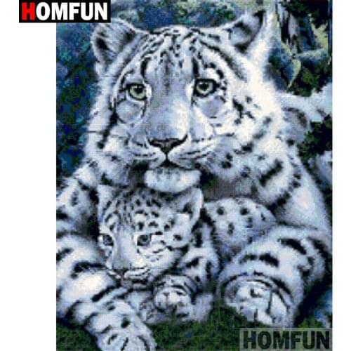 HOMFUN Full Square/Round Drill 5D DIY Diamond Painting "Animal tiger" 3D Embroidery Cross Stitch 5D Home Decor A16132