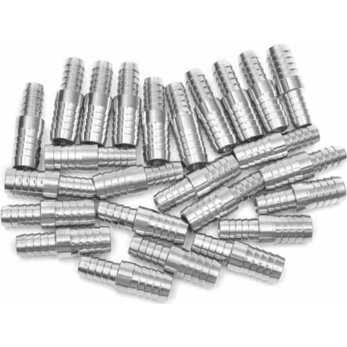 The Bar Production Stainless Steel 316 Barb Splicer Mender 1/2" Hose ID x 3/8" Hose ID Fitting Air Water Fuel Boat