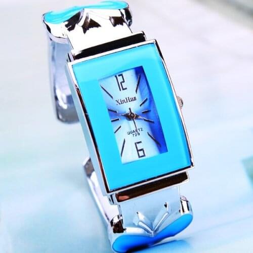 Brand Women Watch Luxury Simple Small Square Rectangle Bling Fashion Ladies Clock Stainless Steel Bracelet Quartz Bangle Watches