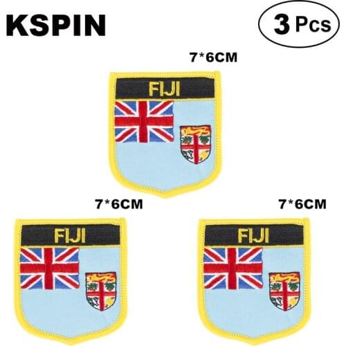 Fiji Shiled Shape flag patches national flag patches for Cothing DIY Decoration