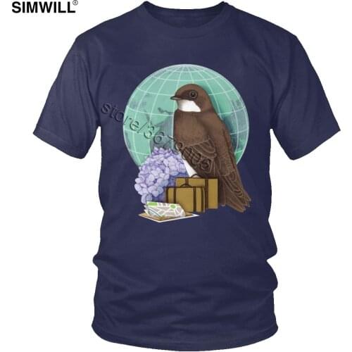 Little World Traveler Tshirt for Men Soft Cotton Bird Graphic T-Shirt Short Sleeved O-neck Tee Fashion T Shirt Wholesale Tops