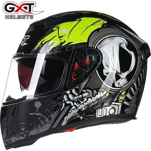 GXT 358 Genuine Full Face Helmets Winter Warm Double Visor Motorcycle Helmet Casco Motorbike Capacete Helmet
