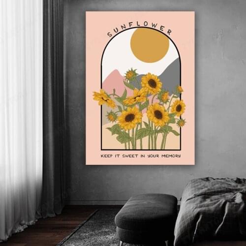 Artistic Creativity Sunflower Canvas Painting Posters and Prints Wall Art Picture for Living Room Home Decor