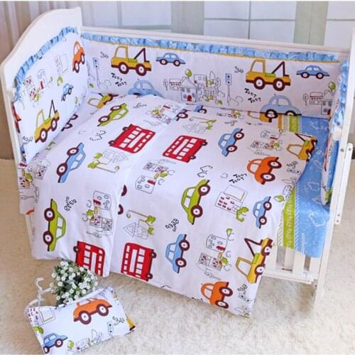 6/7PCS Cartoon Car baby bedding set cotton,Duvet Cover,crib bed set baby bed linen cot jogo de cama ,120*60/120*70cm