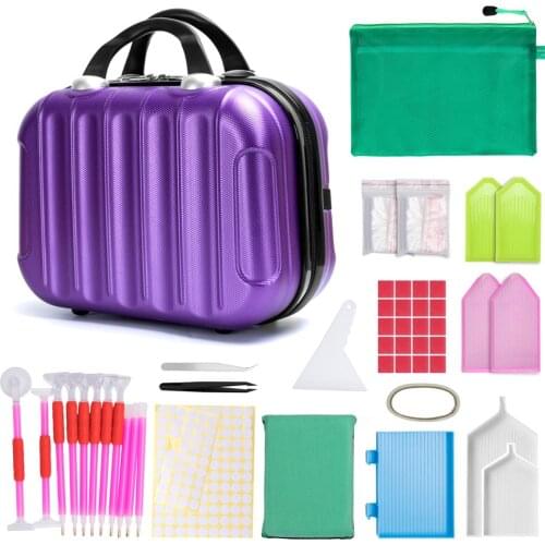 MACTING 132pcs Diamond Painting Tools Container Storage Bag Carry Case Diamond Painting Tool Box Zipper Accessories Double Layer