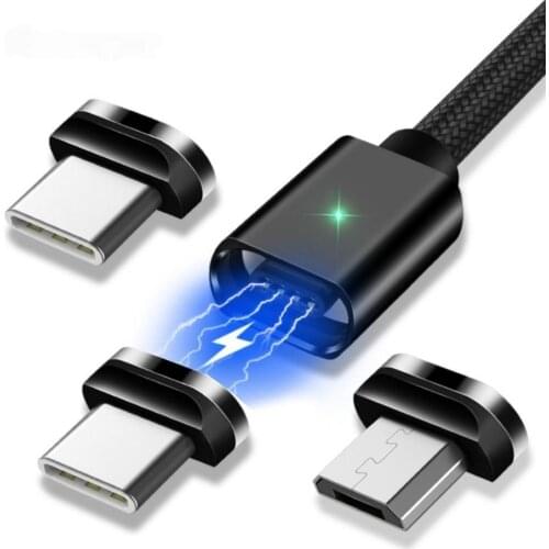 Magnetic 4Pin 5A QC3.0 Fast Charging Micro USB Type-C Data Phone Charger Cable