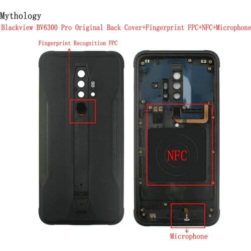 Mythology Back Cover for Blackview BV6300 Pro Back Housing+Fingerprint Recognition FPC+Microphone+NFC Waterproot Mobile Phone