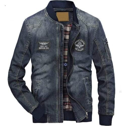 Mens Denim Jacket Brand Clothing Big Size M-4XL Jaqueta masculina Turn-down Collar Military Warm jeans Jackets hombre