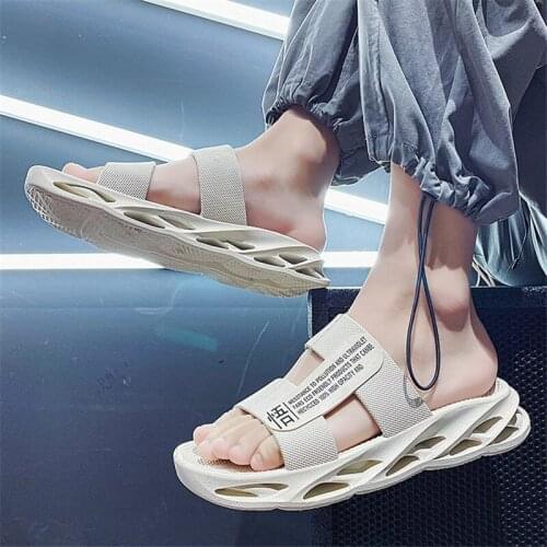 Men Slippers EVA Non-Slip Outdoor Beach Flip Flops 2021 Summer Casual Shoes Slides Black Sandal Blade Bottom Plus Size 38-45