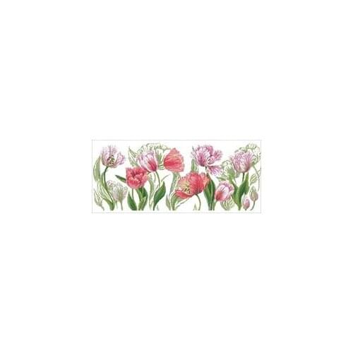 Riolis 100-052 spring tulips Needlework,For Embroidery,DIY 14CT Unprinted Arts Cross stitch kits Set Cross-Stitching Home Decor
