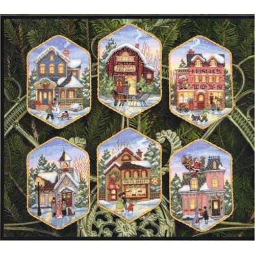 Top Quality Lovely Hot Sell Counted Cross Stitch Kit Christmas Village Ornament dim 08785