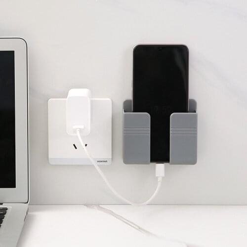 Wall-Mounted Organizer air Conditioning Remote Control TV Phone Holder Phone Plug Multifunction USB Charging Stand Storage Box