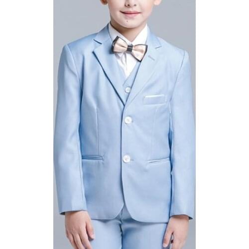 New Fashion Handsome Wedding Suits For Boy Lapel Boys Mens Suits 3 Piece Boys Formal Wear Slim Fit Two Button Boy Prom Sets
