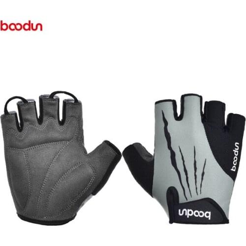 One Pair Boodun Half Finger Cycling Gloves Anti-Shock Gloves MTB Road Mountain Bike Bicycle Gel Gloves