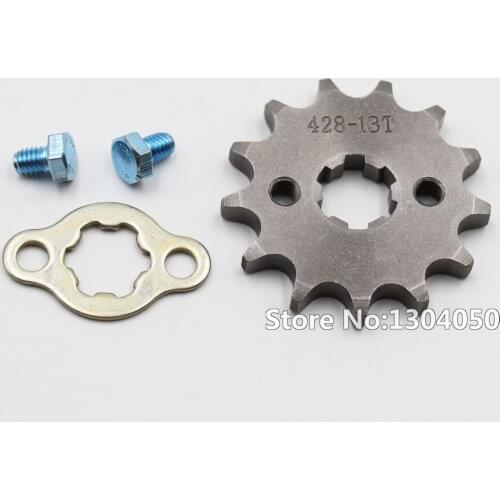 Front Engine Sprocket 428# 13T Teeth 17mm For 428 Chain With Retainer Plate Locker Motorcycle Dirt Bike ATV Parts