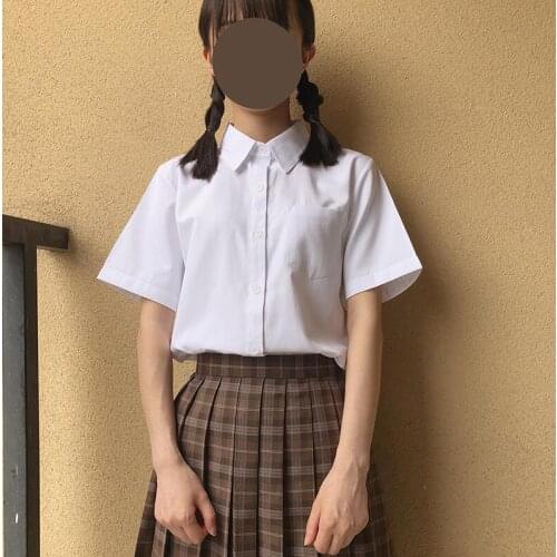 Pointed Round collar Japanese School Orthodox JK Uniform Student Girls French Toast Blouse Sharp Collar Uniform Shirt JKA6