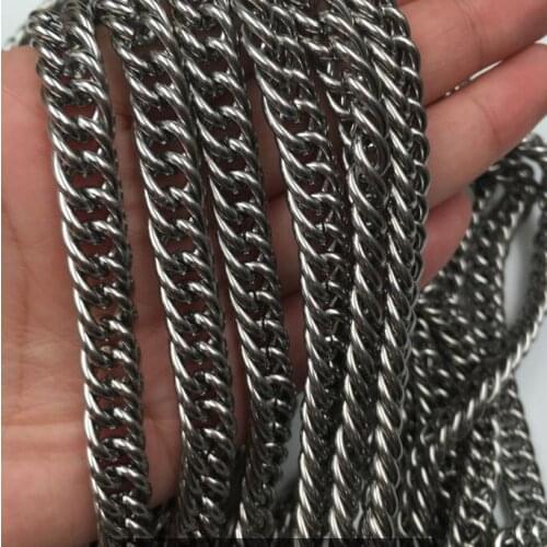9mm wide Heavy Jewelry 5 Meters Lot Stainless Steel Smooth Curb Link Chain Jewelry Finding /Marking DIY for Mens