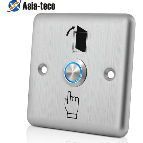 LED Backlight Stainless Steel Exit Button Push Switch Door Sensor Opener Release for Access Control