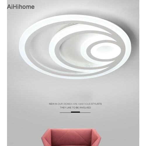 LED Chandeliers Modern Bedroom Study Dining Room Minimalist Round White Ceiling Lamps Home Creativity Lighting Fixtures