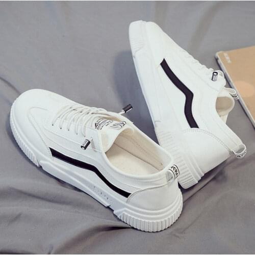 Fashion Split Leather Men White Shoes Lace Up Tenis Feminino Zapatos De Mujer Platform Men Casual Shoe