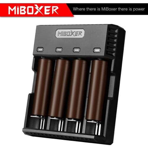 MIBOXER C4S Universal Battery Charger, Speedy Universal Battery Charger for Ni-MH Li-ion LiFePO4 IMR 18650 21700 26650 14500