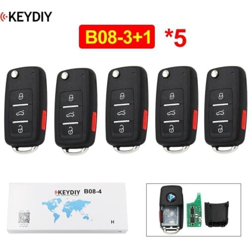 5Pcs/Lot B08-3+1 B08-4 3+1/4 Button Universal Remote Control Car Key for KD900 KD900+ URG200 KD-X2 Mini KD Remote Key KD Remote