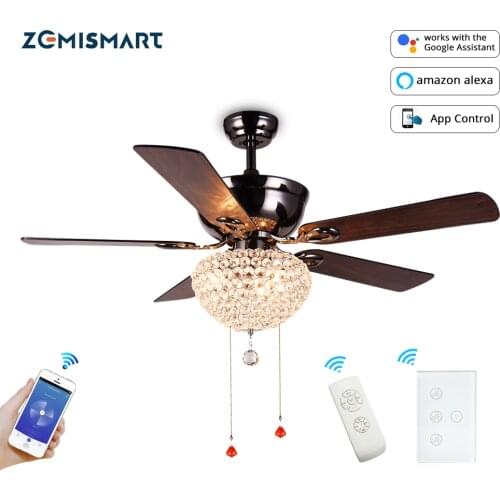 Zemismart WiFi Tuya Fan Light APP control Remote Control Alexa Google Home Voice Control