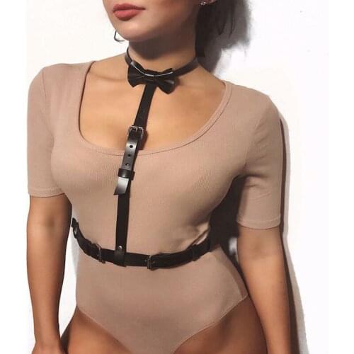 2021 Trend Sex Lingerie Cosplay Clothes For Women Fetish Harness Belt Punk Leather Cage Bra Top Leg Gothic Juguetes Sexul3s