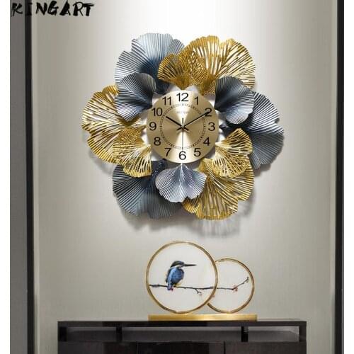 Vintage Metal Wall Clock Big Hanging Wall Watch Luxury Modern Design Large Wall Clock Home Decoration Living Room Wall Ornament