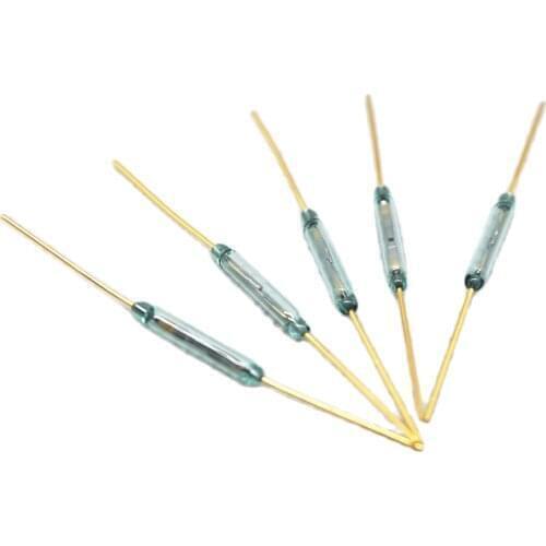 10PCS MKA14103 Reed Switch magnetically controlled switches 2*14mm 2mm x 14mm glass gold legs MKA 14103