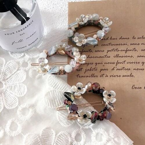 Fashion stars Pearl Flower Hair Accessories Hair clip for Women Girls high quality Hairpins Circular barrettes