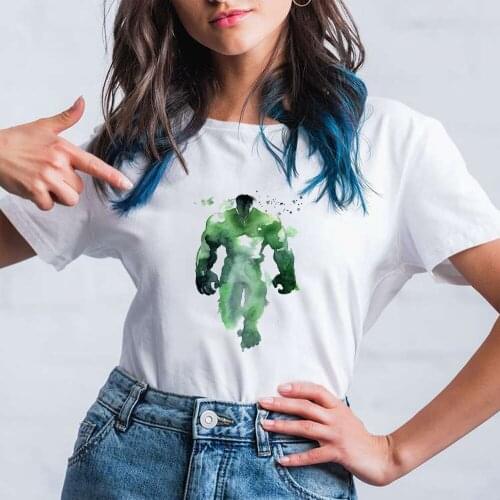 The Hulk Print Women Tshirt Marvel Tee Shirt Fashion Graphic Short Sleeve Female Tees Top For Women Dropship Clothing