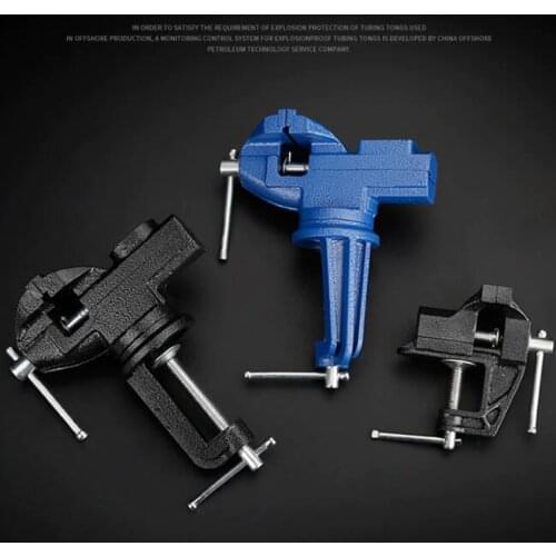 1PC Bench Vise Jaw Width 60mm 360 Degree Swivel Cast Iron Tabletop Vice Multifunctional Heavy Clamp Non-Slip Pad Accessories