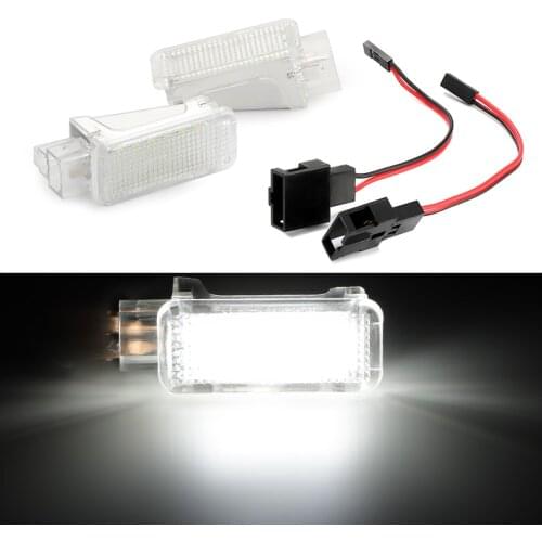 2pcs Error Free LED Courtesy Glove Box Under Door Foot Light For VW Touareg Tiguan Eos Passat SKODA Cool 2016- 3V White