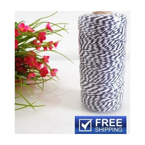 5 Spools (110 yard/spool) Halloween Gift Tag Scrapbook DIY White and Black Cotton Bakers Twine-Craft DIY Wrap Rope Cord String