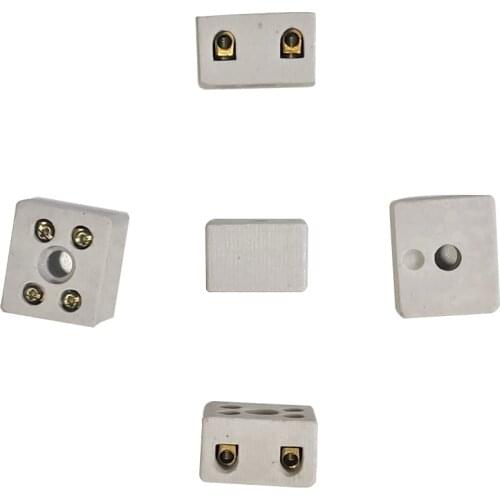 5 Pcs 2 Postion 5-Hole High Frequency Ceramic Wiring Terminal Block Copper Screw Connector 25A 400V Power Cable Socket
