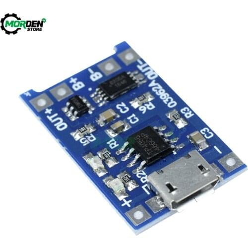 5Pcs 5V 1A 18650 TC4056A Lithium Battery Charger Module MICRO USB 18650 Replace TP4056 Charging Board With Automatic Protection