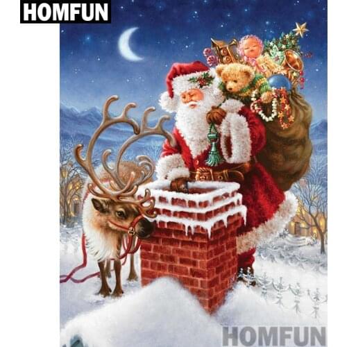 HOMFUN 5D DIY Diamond Embroidery Full Display "Christmas Santa Claus" Diamond Painting Square/Round Rhinestones Decor Art A00833