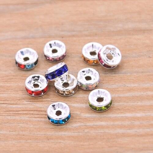 PULCHRITUDE 50Pcs 5mm 10 Color Small Round Colorful Spacer Bead Charms For Diy Necklace Bracelets Jewelry Handmade Making