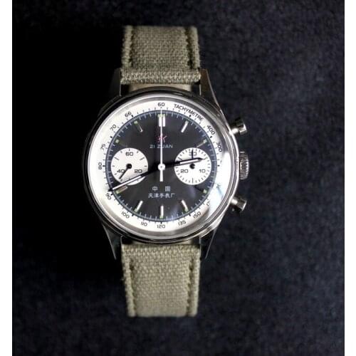 GULL TRON Men Pilot Watch Mens Chronograph Watches Aviator Manual Mechanical Wristwatch ST1901 Sapphire 40mm Panda Dial