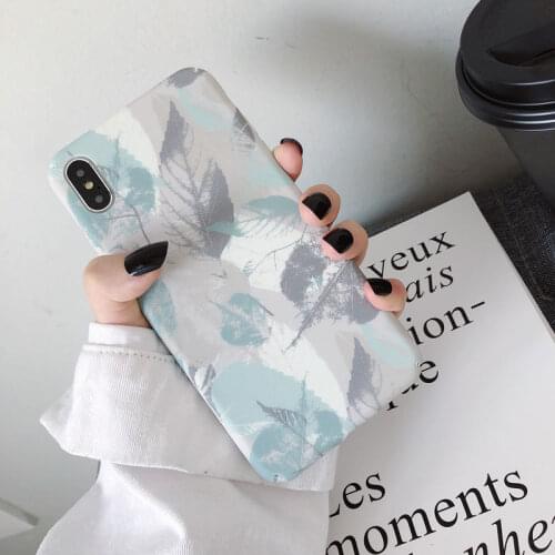 Retro Flowers Leaves Phone Case For iPhone 11 Pro Max XR X Xs Max 7 8 6 Plus Matte Slim Hard PC Full Back Cover Coque Fundas