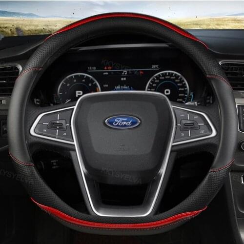 Car Steering-wheels Cover 37 38cm 15" for Ford Grand C-Max Fiesta Figo Fusion Mondeo Focus GT Ka Mustang Taurus Ranger Edge