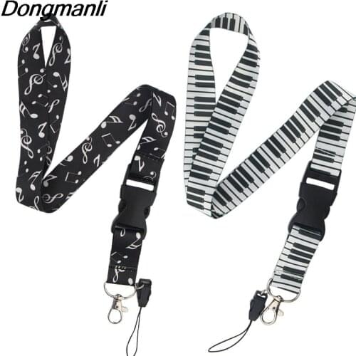 P3991 Dongmanli Musical Piano Keychain Lanyards Id Badge Holder ID Card Pass Gym Mobile Badge Holder Key Strap