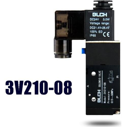 Electromagnetic Solenoid Valve DC12V 24V AC110V 220V 3 Way 2 Position 3V210-08 Air Pneumatic Control Solenoid Valve
