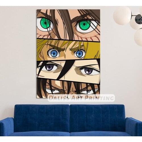 Canvas Anime Levi Attack on Titan eyes Pictures Home Decoration Paintings Poster HD Prints Wall Art Modular Living Room Framed