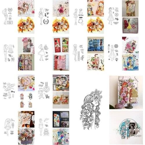 Pretty Girls Autumn Love Flower Dress Clear Silicone Stamp DIY Scrapbooking Crafts Card Album Making New Supplies 2020