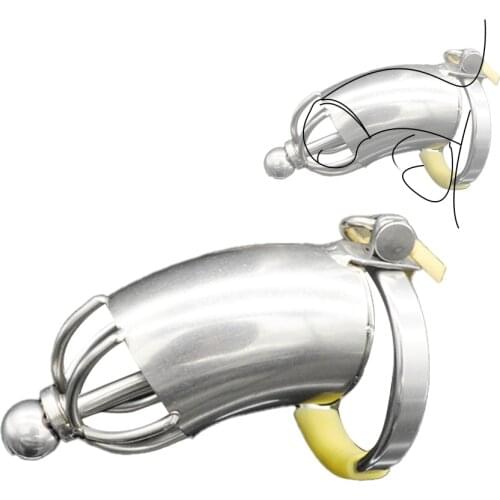 Metal Male Chastity Device Urethral Sound Outdoor Stainless Steel CBT Cock Cage Bondage Penis Lock Rings Bdsm Sex Toys for Men