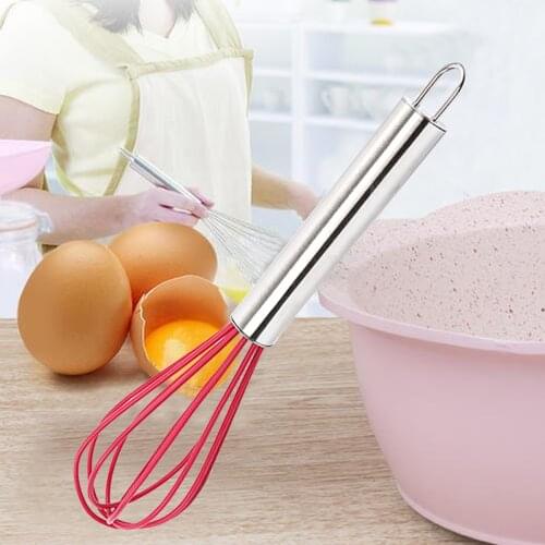 Mini Silicone Whisk Multifunctional Rotary Manual Egg Beater Stainless Steel Bake Tool Egg Agitator Kitchen Gadgets