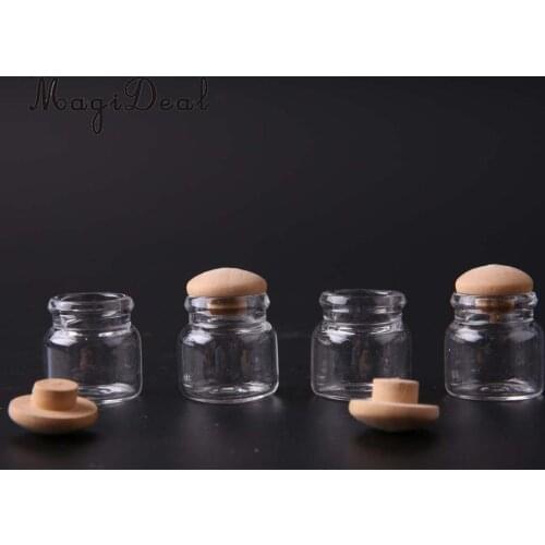 MagiDeal 4Pcs/Pack 1:12 Scale Dollhouse Miniature Candy Bar Food Jar for Dolls House Bedroom Living Room Kitchen Decoration