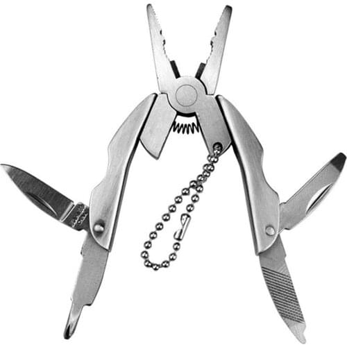 EDC Multi Function Folding Keyring Screwdriver Plier Knife Survival Pocket Tools Mini Multi-Purpose Folding Pliers